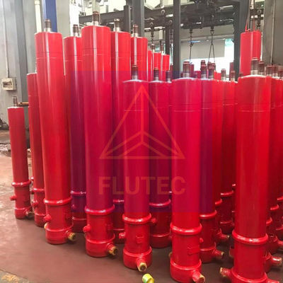 Double Acting Telescopic Dump Truck Cylinders Carbon Steel Material
